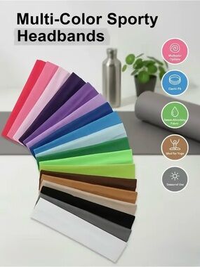 Multi-Color Sporty Headbands - Assorted Colors